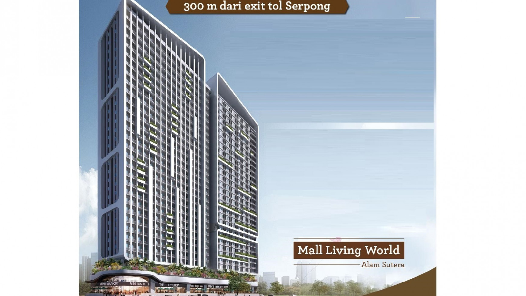 Dijual Apartemen murah, Type 2BR, Springwood Residence Wing A, Alam Sutera