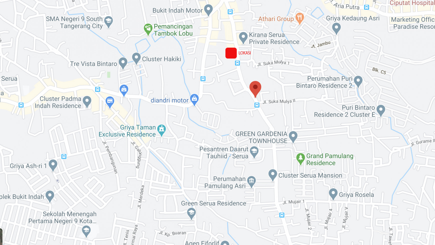 Dijual Kavling 2729m2 di Pamulang, Tangerang, Banten