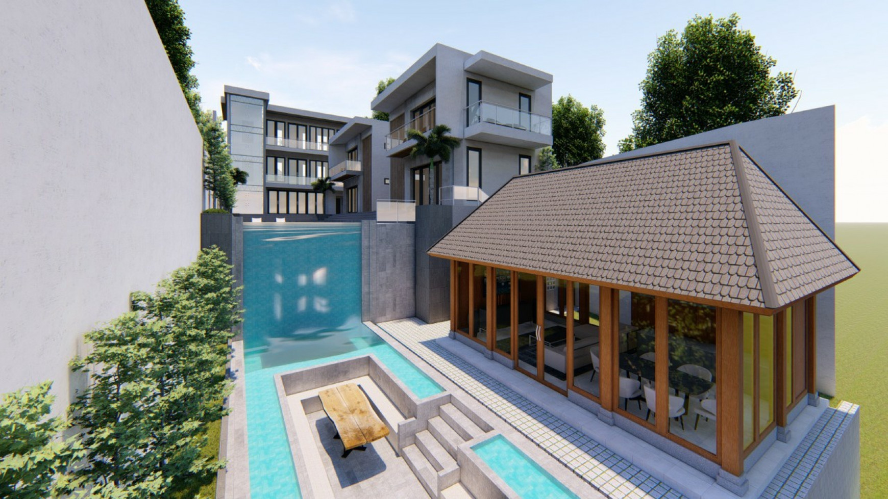 NEW Private Pool - Villa Padonan Canggu BALI + LIFT + Full Furnished + Gym Room -HOME Theatre -PARQUET JATI - MARBLE Mewah - View Sawah