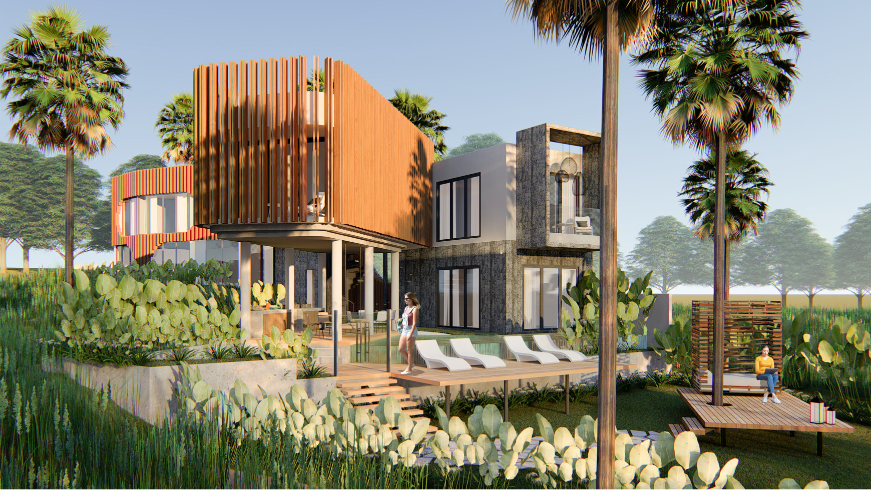 Leasehold - AMAZING LUXURY RIVER VILLA OCEAN VIEW IN PERERENAN FOR LEASEHOLD