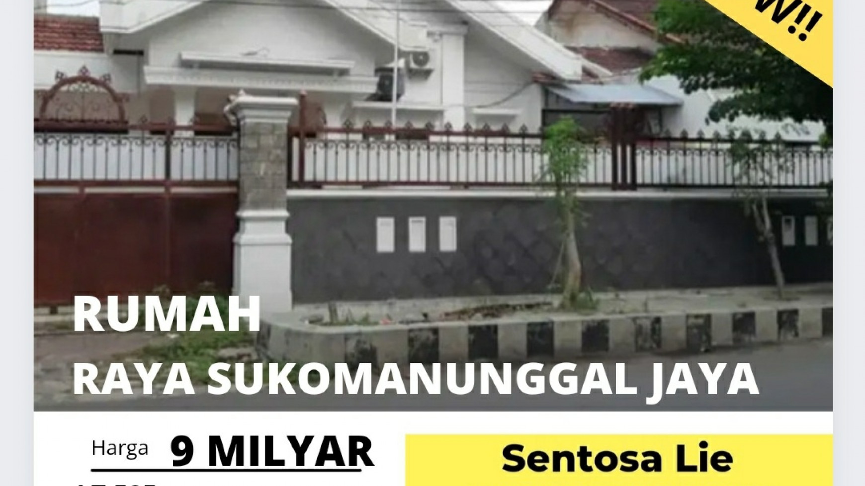 Dijual Rumah Raya Sukomanunggal Jaya - Surabaya - NOL Jalan Raya Kembar - Cocok buat Segala Usaha