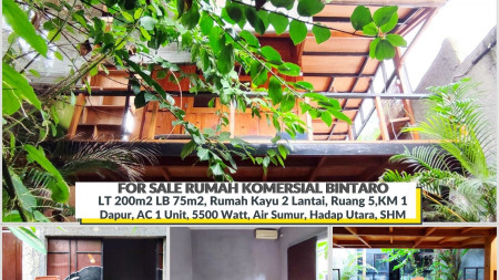 Rumah Komersial Pinggir Jalan Kawasan  Bintaro Luas 200m Harga 1.75M Nego, MURAH!!!