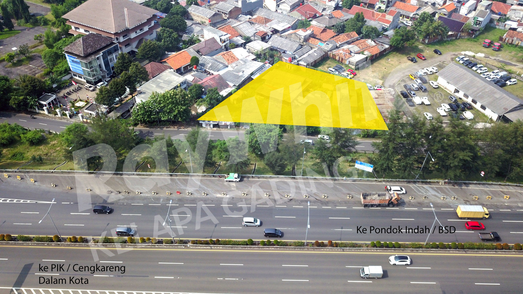 Tanah Komersial Strategis pinggir JORR, sebrang Puri Indah, 5 menit dr Exit Tol di Jl Lapangan Tenis