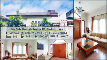 Rumah Tropis Modern di Sektor IX Bintaro Jaya, Luas 436 m2 Harga 4.5 M Nego sampai DEAL, MURAH!