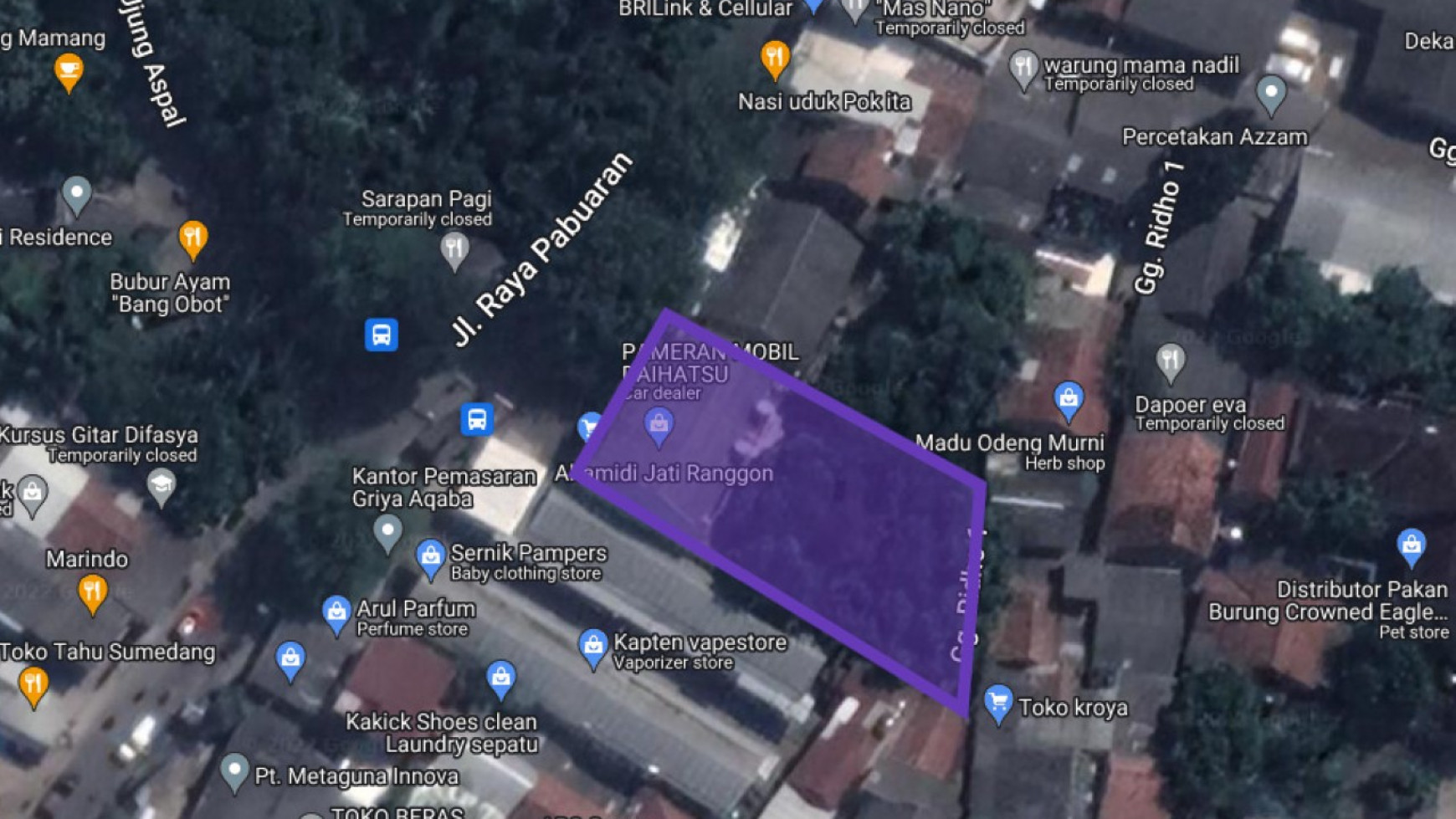 Ruko ada 3 unit  dan Tanah Raya Pabuaran, Jatirangon Jatisampurna Bekasi Luas 940m2