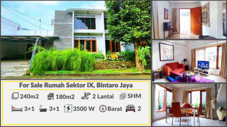 Rumah Cantiq Minimalis di Bintaro Jaya Luas 240m2 Harga 3.6M Nego