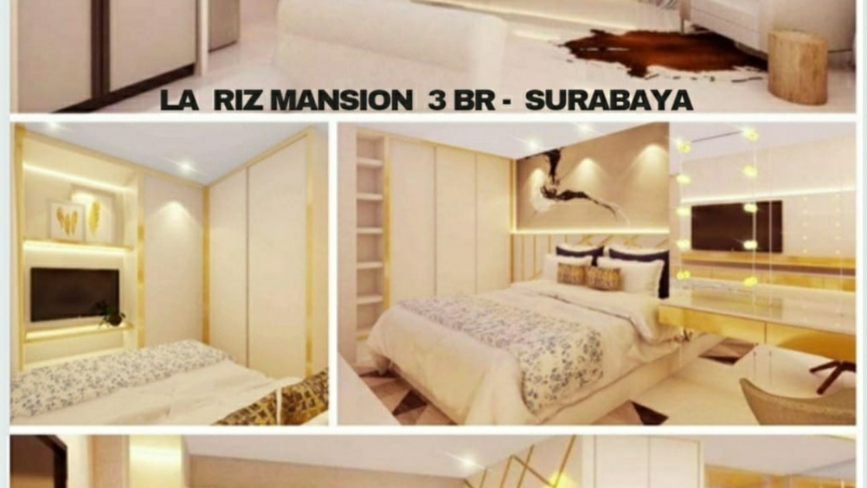 Dijual Apartemen La Riz Mansion 3 Bedroom diatas Pakuwon Mall Surabaya Barat - Full Furnished Mewah Siap Huni