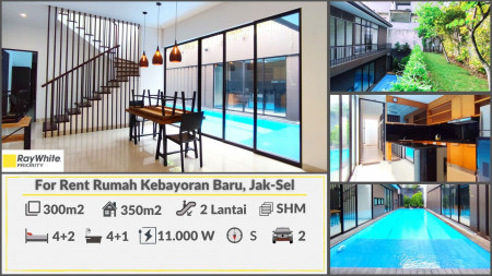 Rumah Mewah dengan Swimming Pool di Kebayoran Baru Luas 300m2 Harga 48.000 USD Negotiable