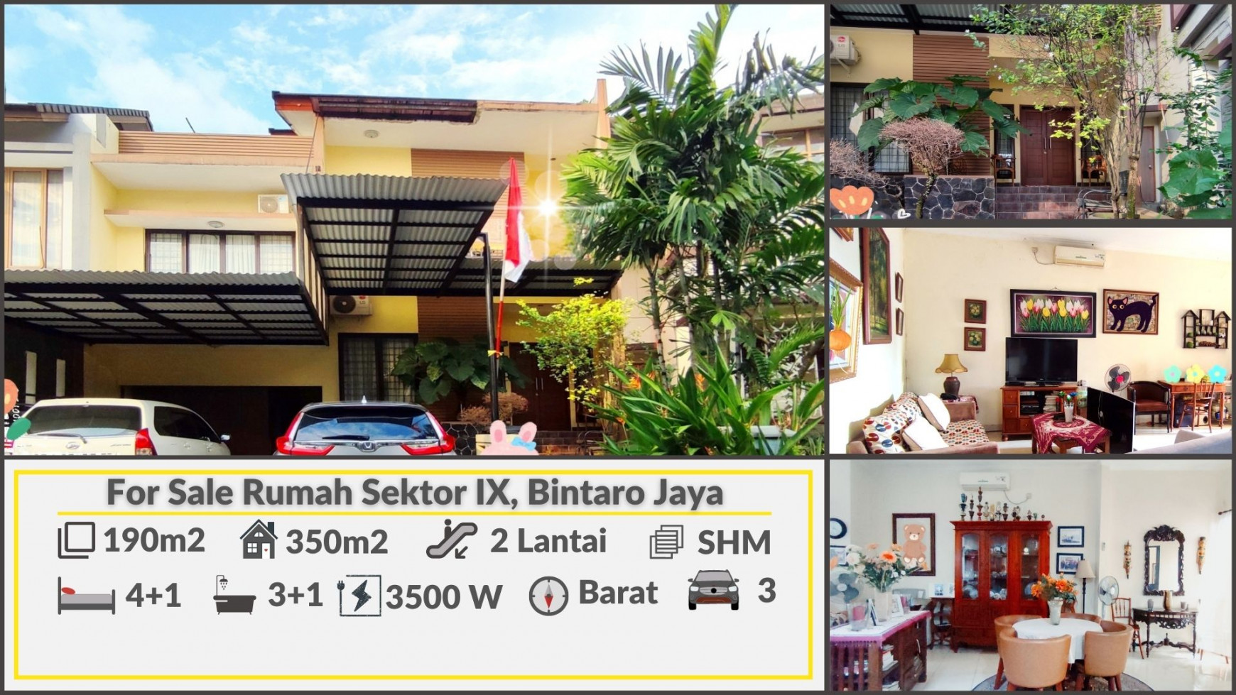 Rumah Minimalis di Cluster Emerald Bintaro Jaya, Luas 190 m2 Harga 4.5 M  Nego sampai DEAL