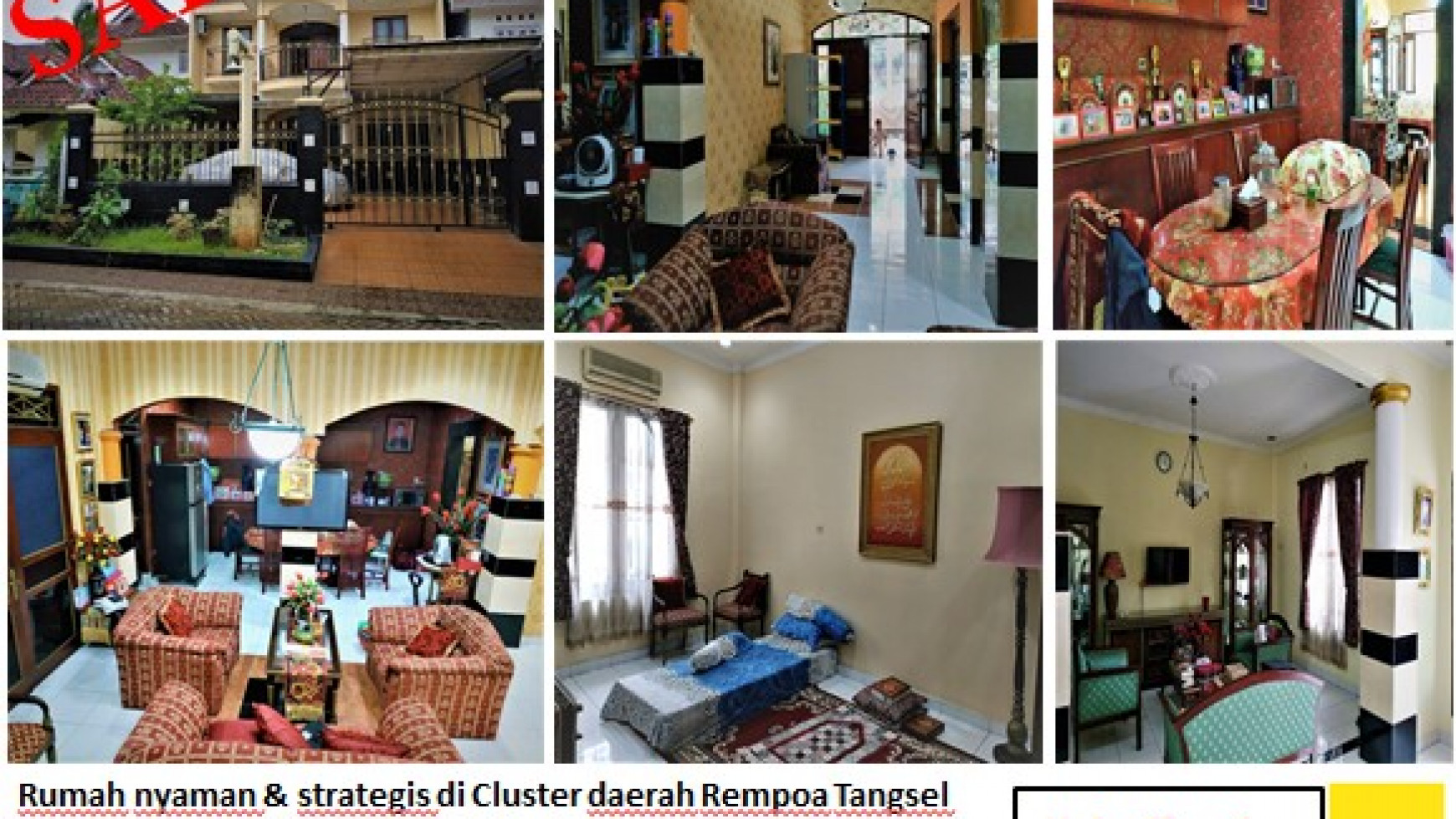 Rumah dalam Cluster Taman Rempoa Indah, dekat Jl. Veteran.