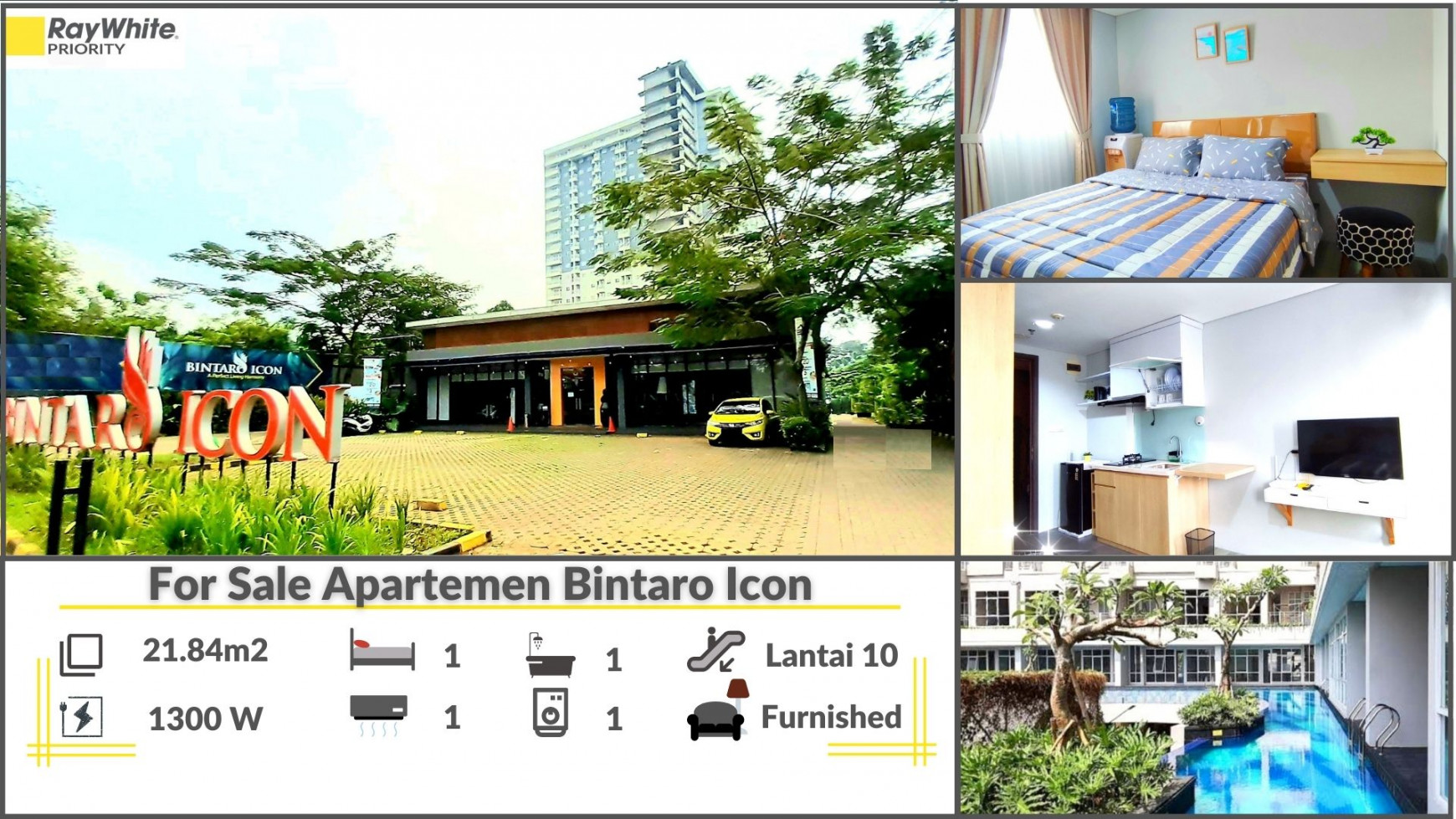 Apartemen   Bintaro Icon Tower Chrysant Luas 21.84m2 Harga 350 Jt, MURAH!