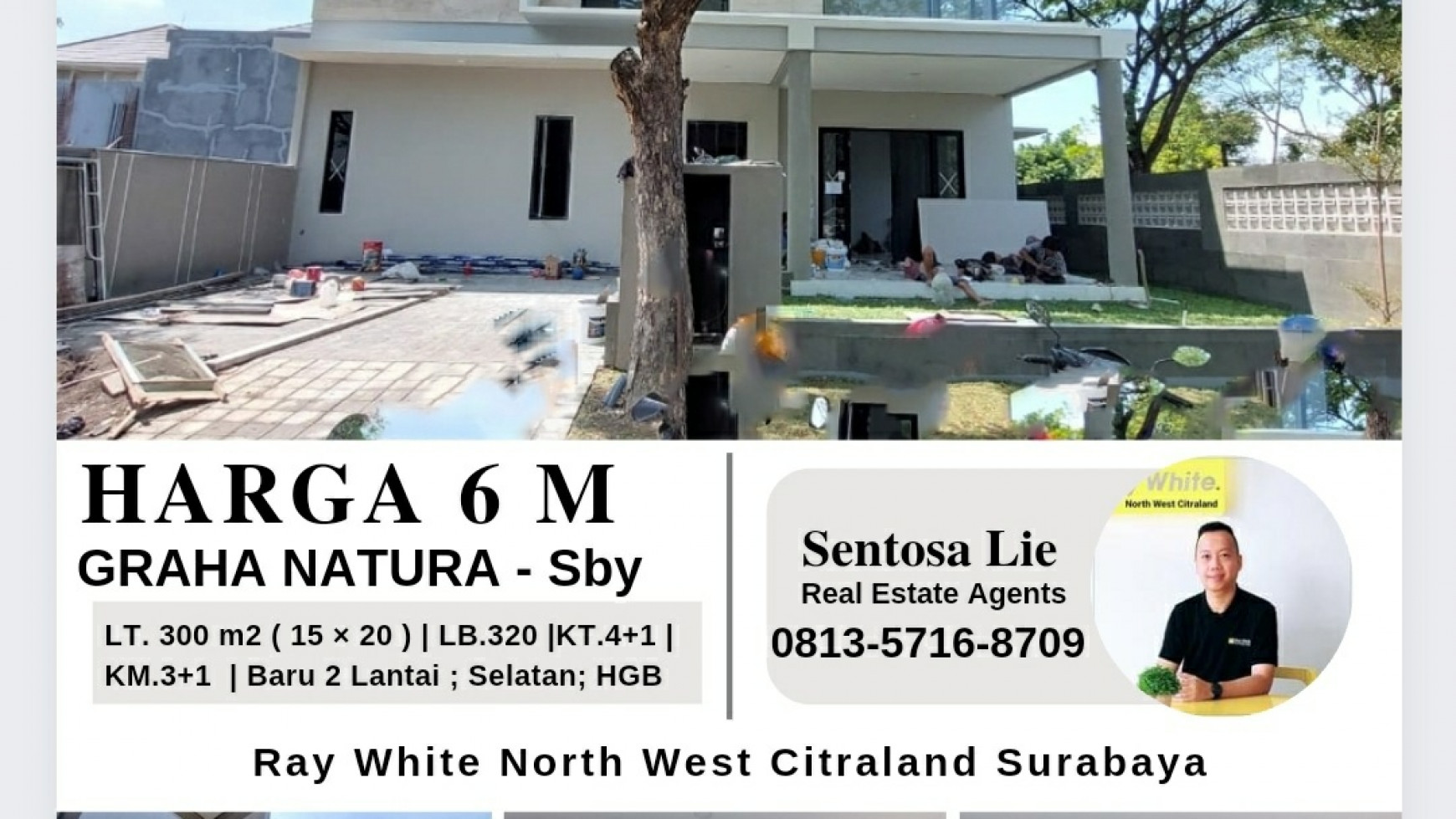 Dijual Rumah Graha Natura Surabaya Barat- Baru Modern Mewah 2 lantai - Dekat GWalk Citraland - Siap Huni