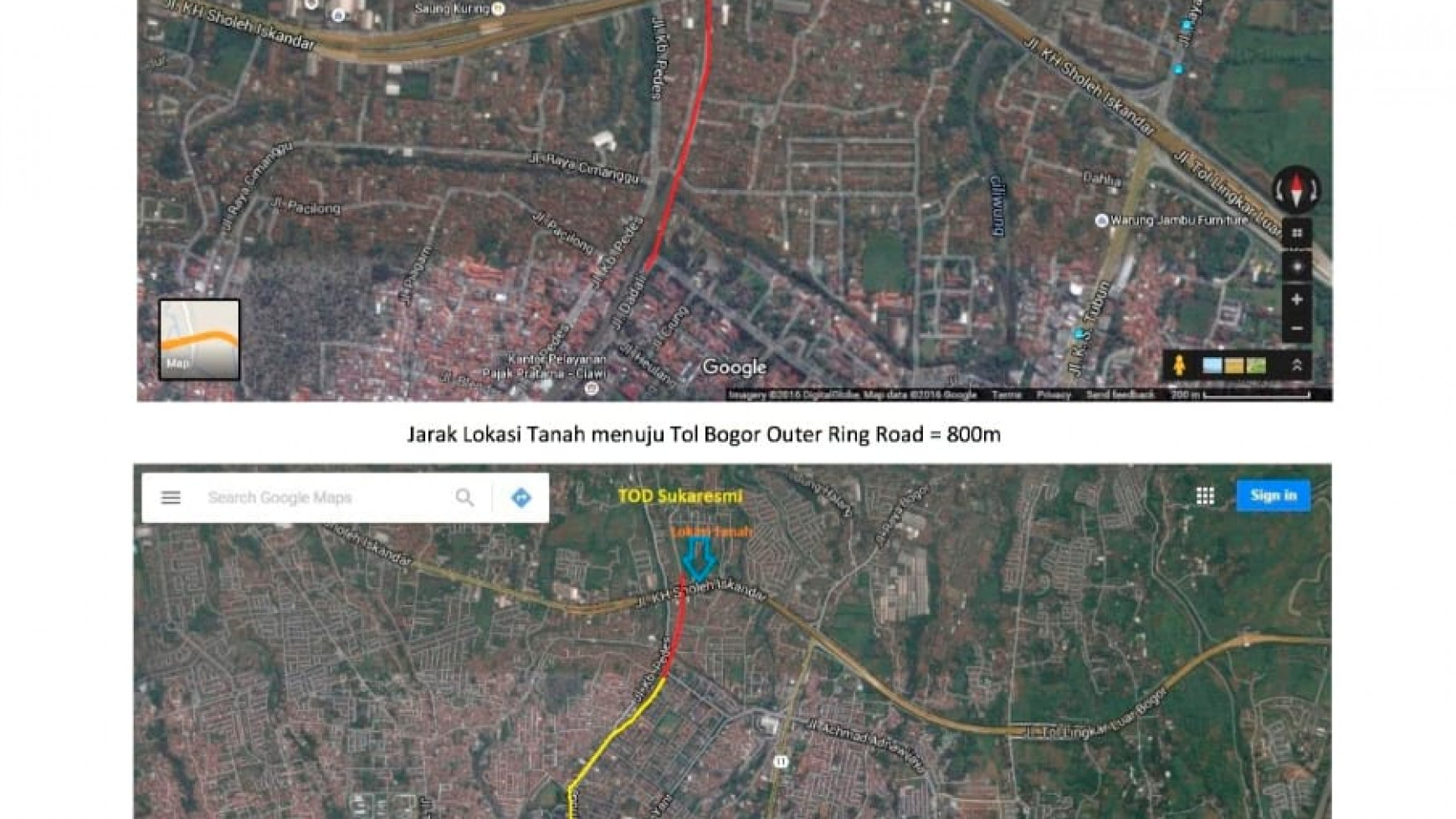 Dijual Tanah luas 2,9 Ha ex resto Balai Taman Palem 