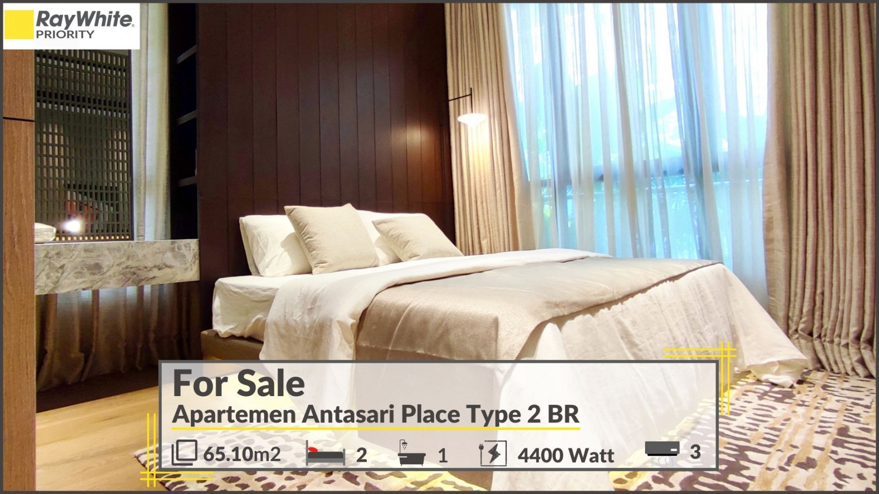 Apartemen  Mewah Antasari Place 2BR Luas 65.1m2 Harga 3.4M Nego