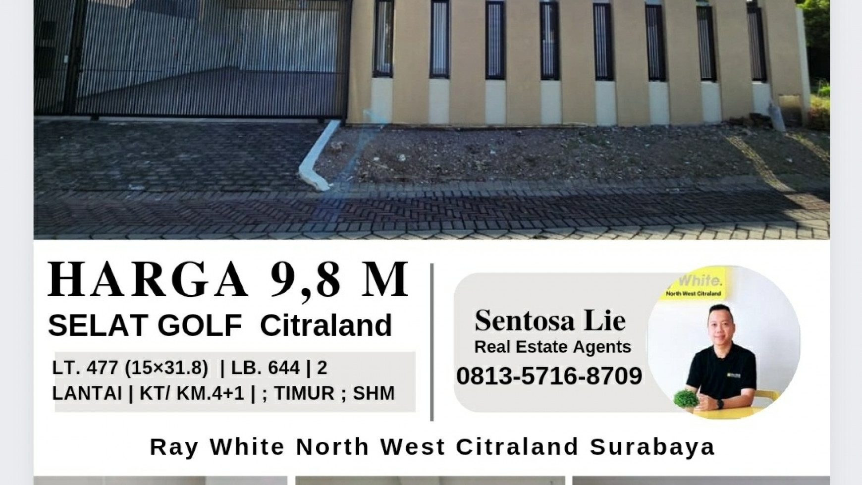 Dijual Rumah Baru Selat Golf Citraland Surabaya Barat - Modern Mewah 2 Lantai - Garasi Carport 4 Mobil - plus PAGAR