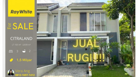 Jual Rugi Murah Rumah Baru North West Park Citraland Surabaya