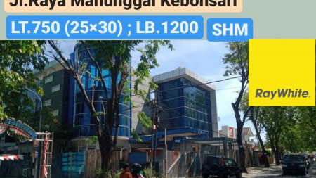 Dijual Gedung Perkantoran Raya Manunggal Kebonsari- Jambangan - Surabaya- Ada LIFT- Strategis Nol Jalan RAYA Komersial area 