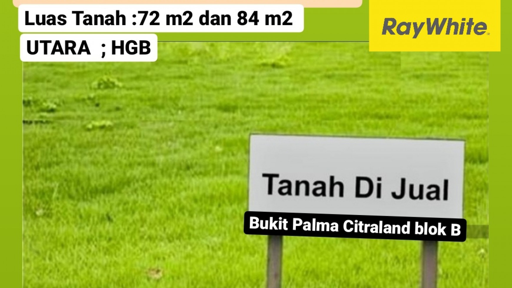 Dijual 2 jejer Tanah Kavling Bukit Palma Citraland Surabaya blok B  - Utara - HGB - Boleh beli satu saja