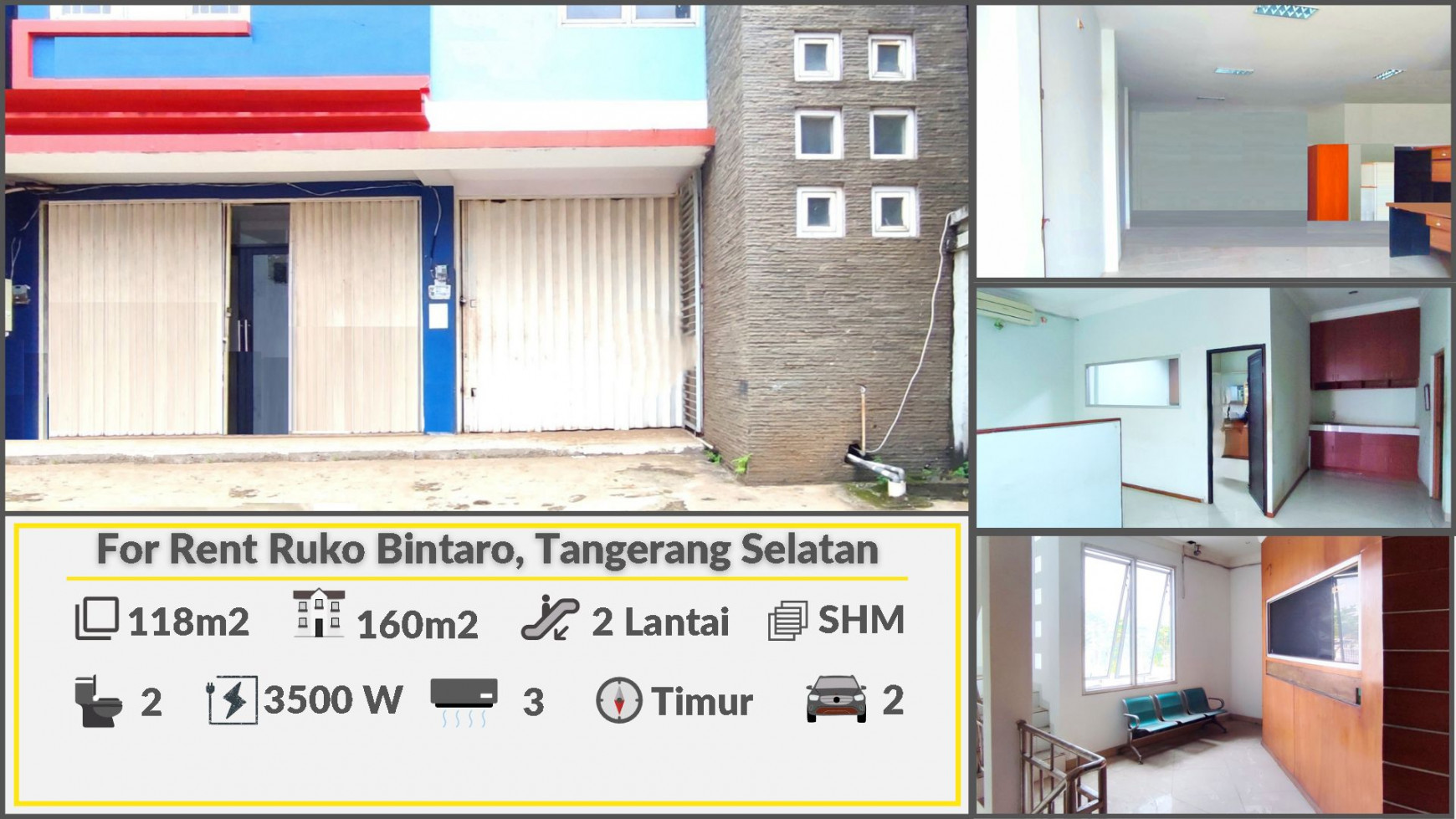 Ruko Minimalis 2 Lantai Luas 118m Harga 85 Juta/Tahun, Murah!!!