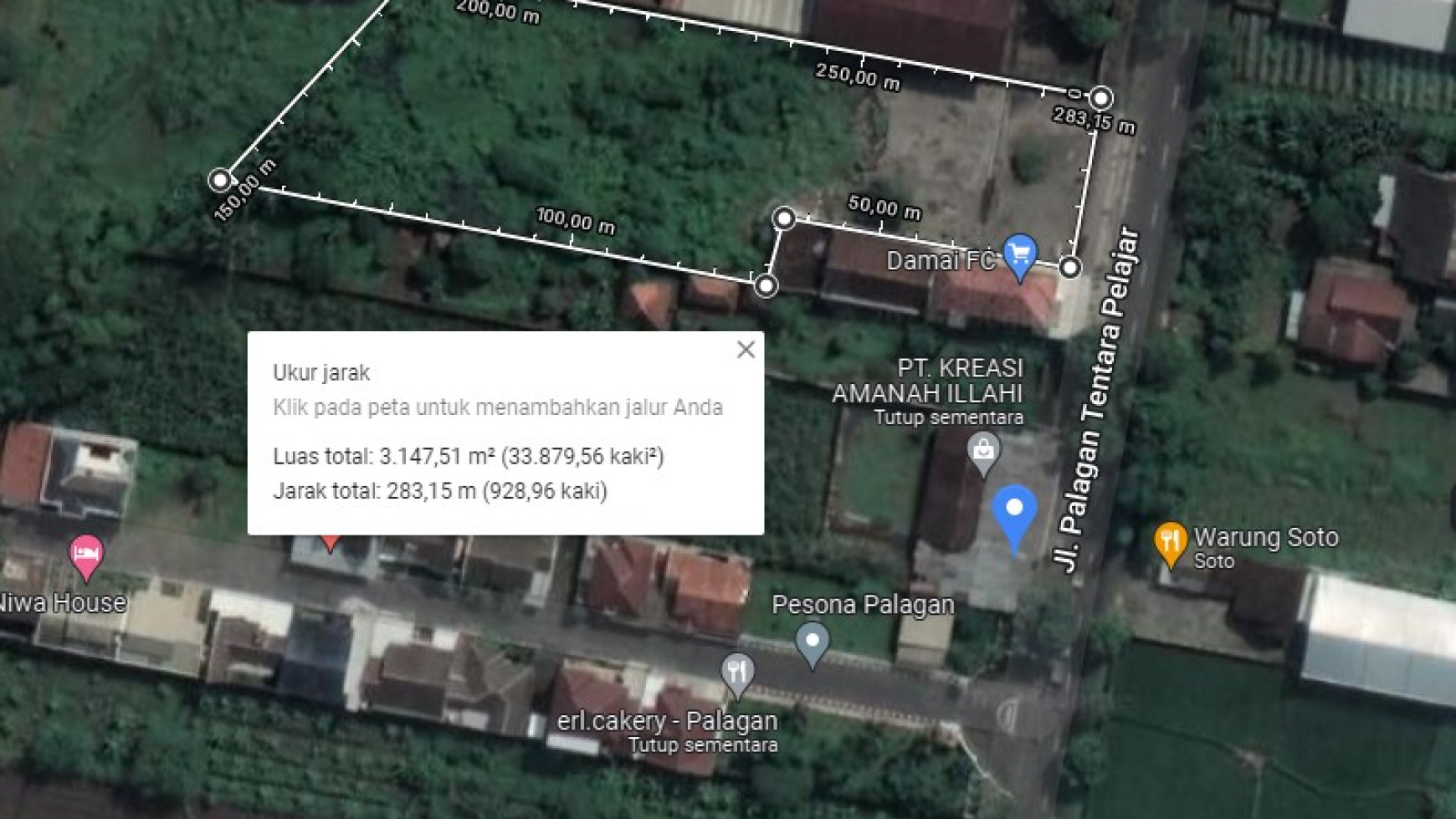 Tanah Disewakan Di Jl Palagan Cocok Untuk Cafe / Resto