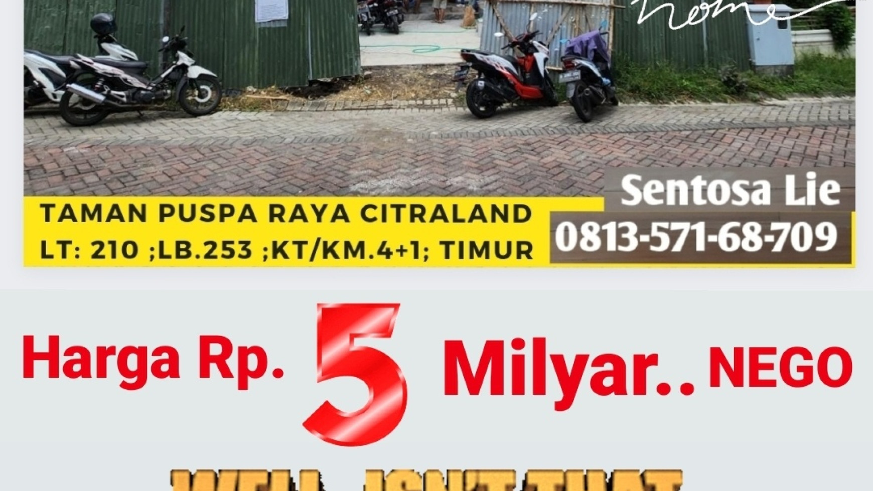 Dijual Rumah Baru Taman Puspa Raya Citraland Surabaya- SPESIAL Row Jalan RAYA Utama - Siap Huni