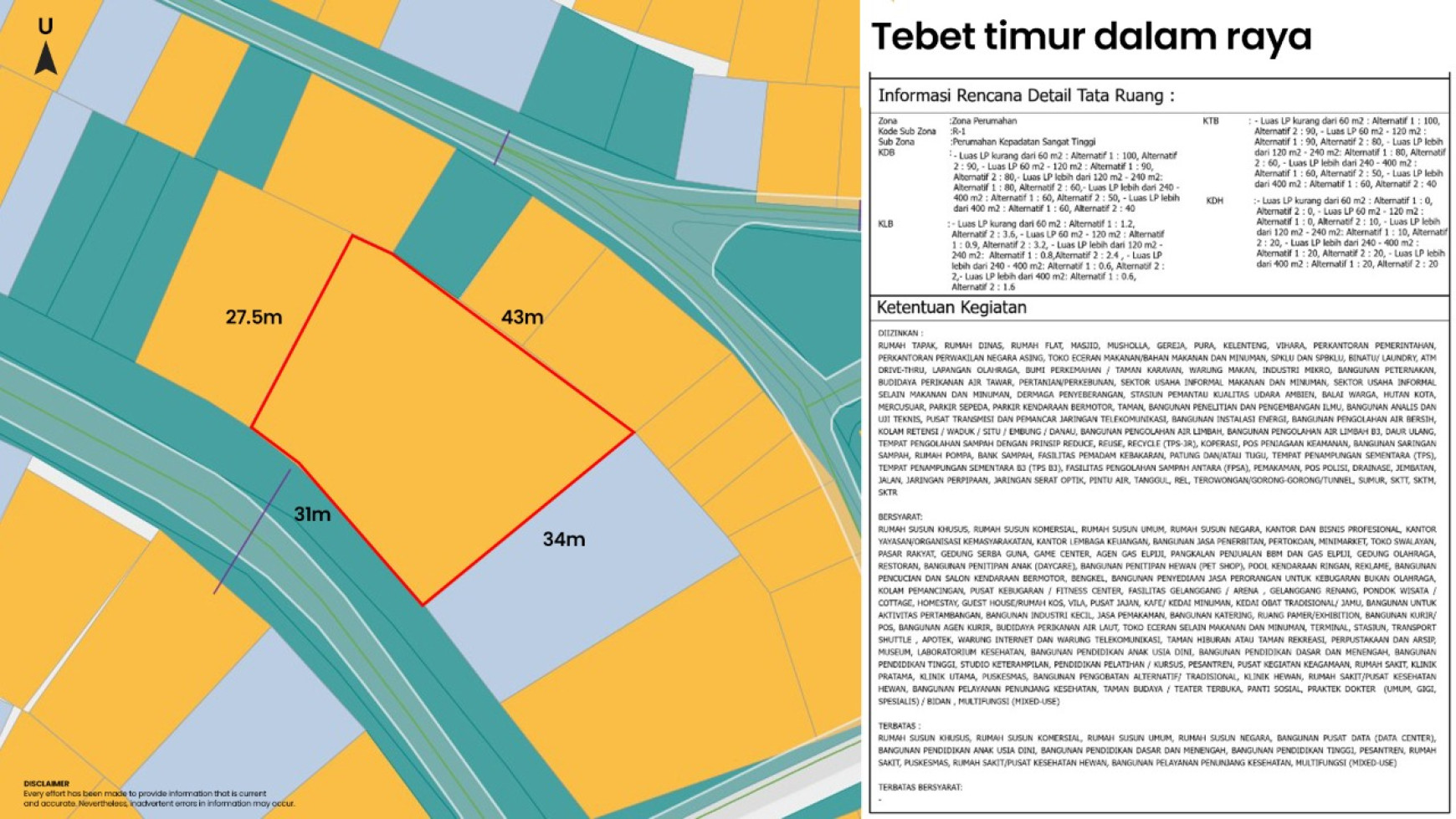 Tanah luas dan langka area Tebet timur dalam raya