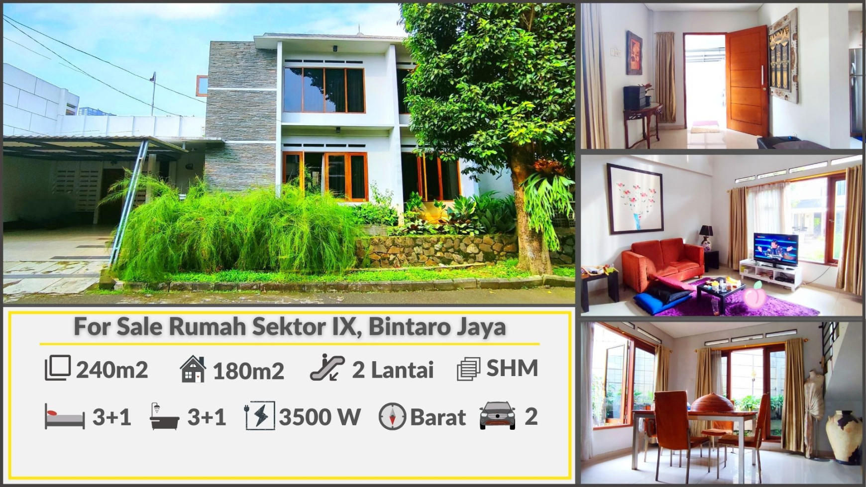 Rumah Modern Minimalis Sejuk dan Tenang di Bintaro Jaya Luas 240m2  #WWC