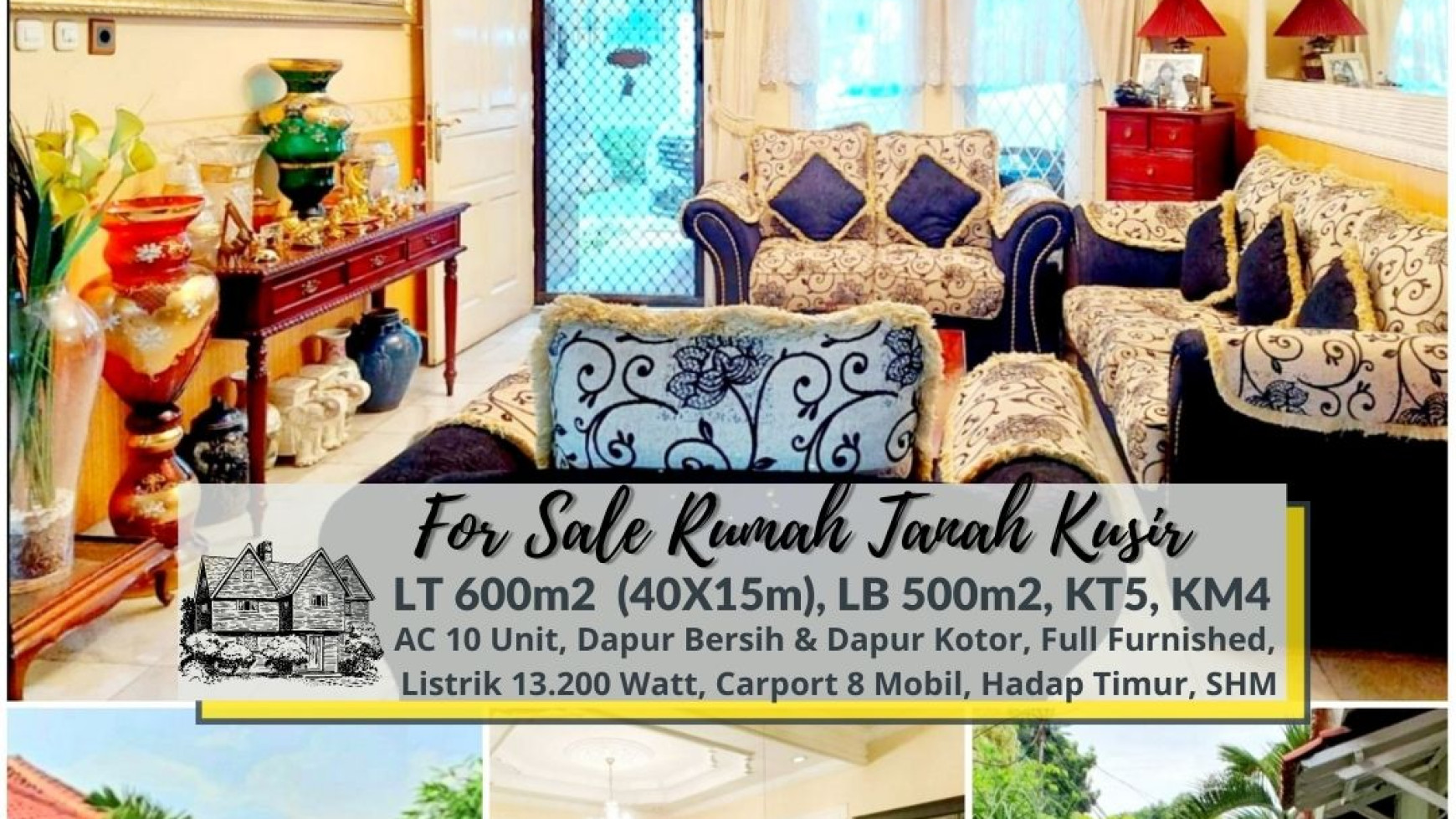 Rumah Klasik Komersial di Tanah Kusir, Jakarta Selatan Luas 600m Harga 12.5M Nego #WWC