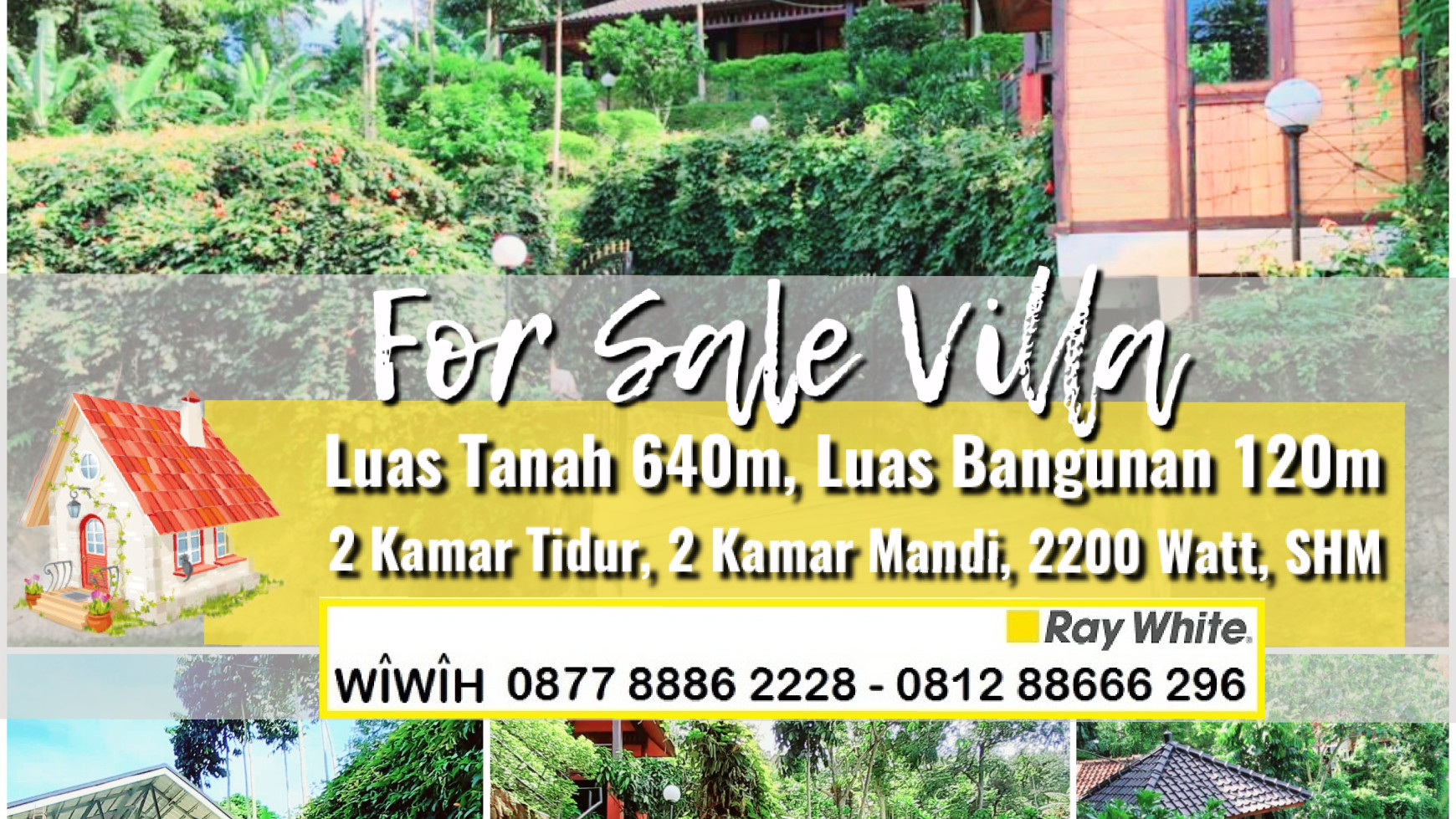 JUAL CEPAT !!! Villa Unik di Dago, Bandung Luas Tanah 640m Harga 2.5M Nego sampai DEAL