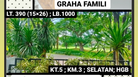 Dijual Rumah Graha Famili GOLF View Area Surabaya Barat + Lantai MARMER + Pintu Kayu JATI + BASEMENT parking area