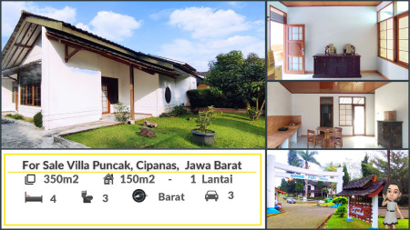 Hot Sale! Villa Puncak Luas 350m Harga 1.2M Nego