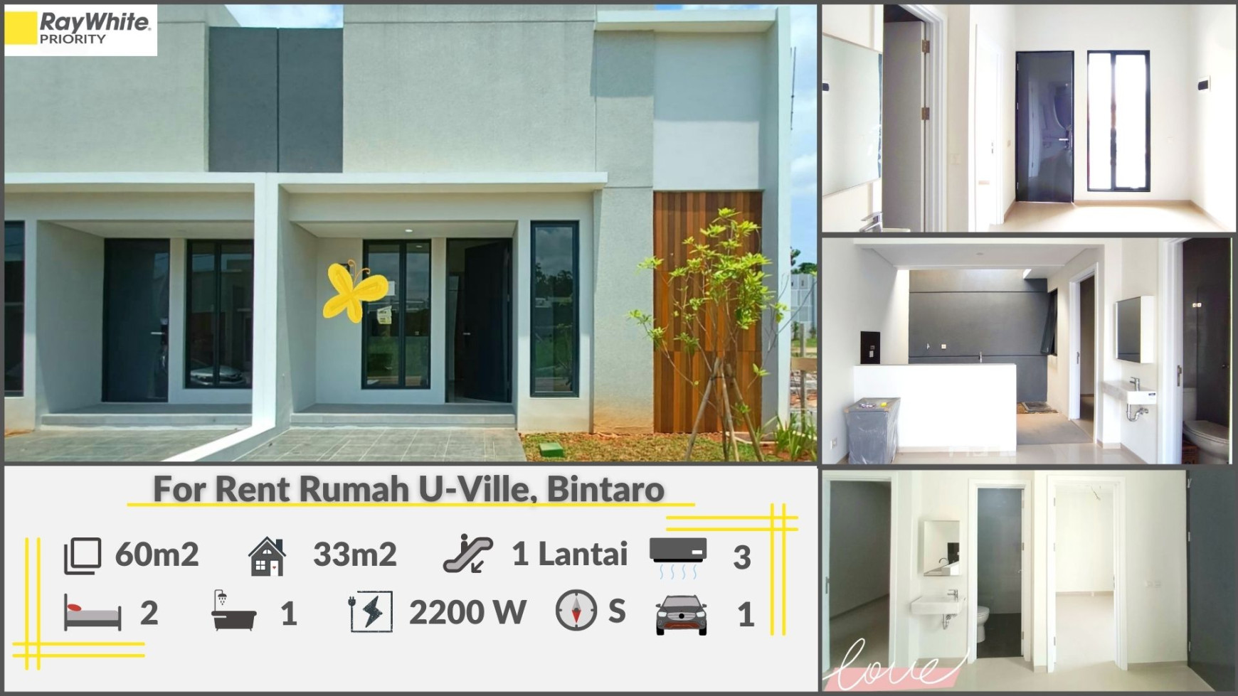 Brand New ! Rumah Modern Minimalis di Cluster U-Ville Bintaro Jaya, Luas 60 m2 Harga 45Jt  Nego sampai DEAL