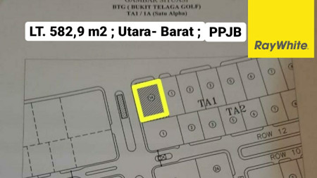 Dijual Tanah Kavling Bukit Telaga Golf Citraland TA 1 Surabaya Barat - Row Jalan KEMBAR- Lokasi Bagus