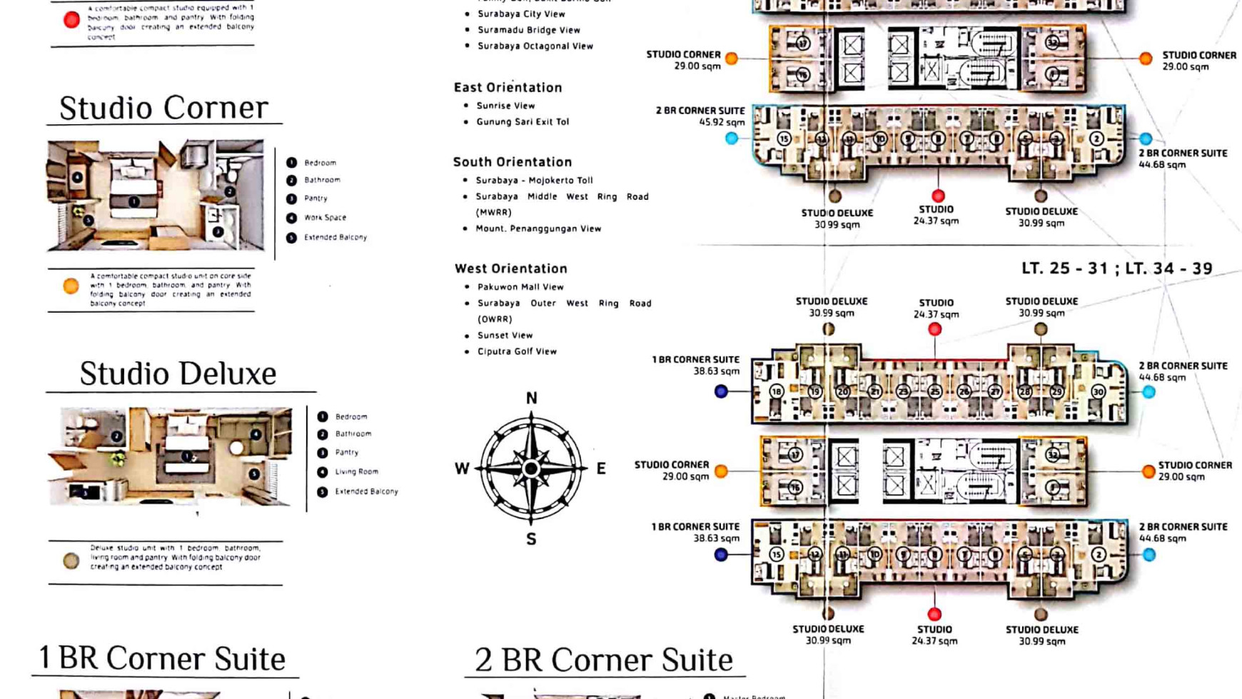 Apartemen Westown View Wiyung, Surabaya Barat, 1 Bedroom, Hadap Timur, Non Furnished