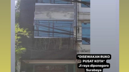 Disewakan Ruko Jl. Raya Diponegoro - Surabaya Pusat - 3 Lantai - Nol Jalan Raya Strategis 