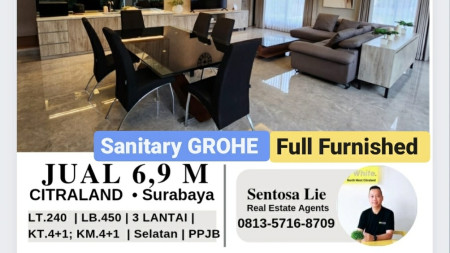 Dijual Rumah Waterfront Citraland Surabaya - New Look Premium GROHE Sanitary + Full FURNISHED