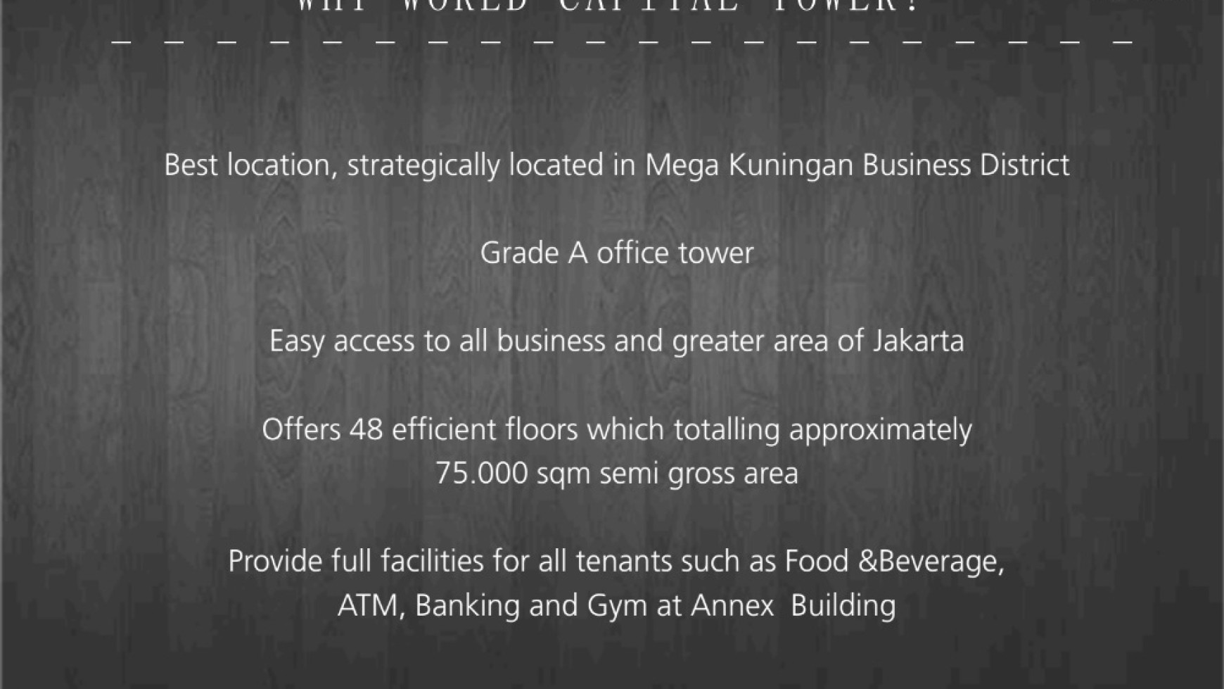 Office Space di World Capital Tower Kuningan