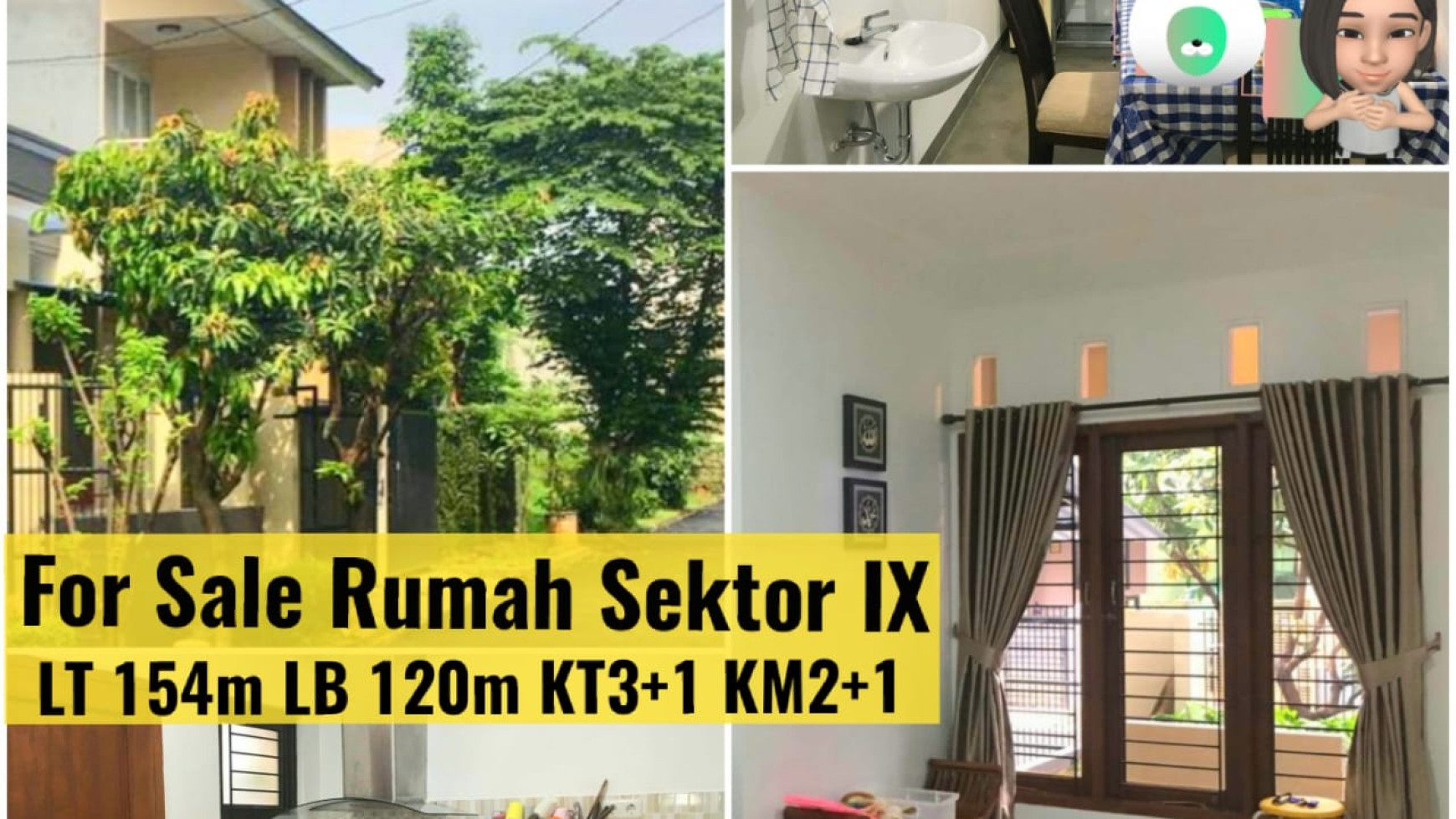 Rumah Minimalis Siap Huni Sektor IX Bintaro, Luas 154m Harga 2,7M