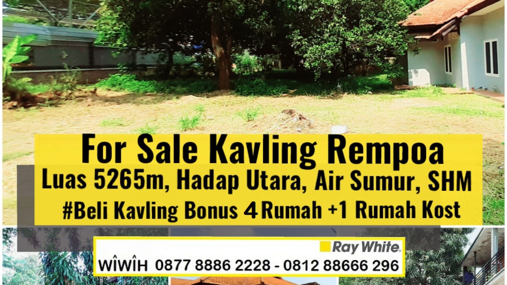 JUAL CEPAT!!! Beli KAVLING Bonus RUMAH Luas 5265m , harga 11Jt/m nego sampai DEAL