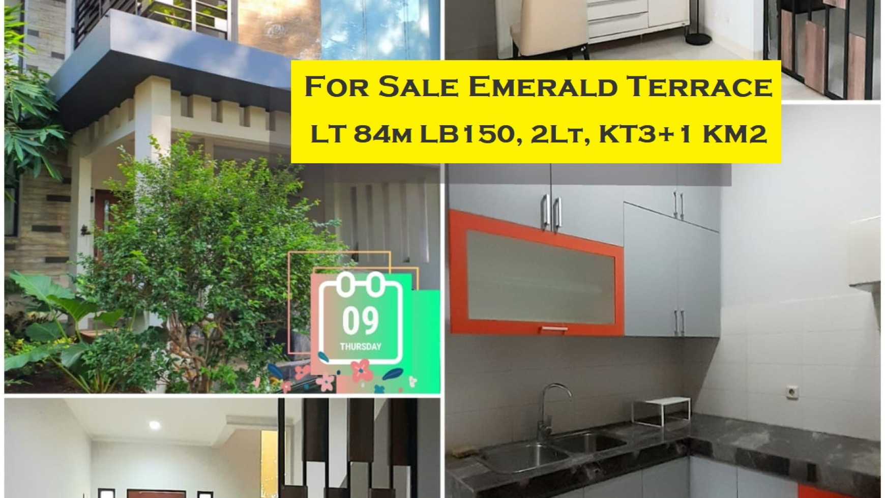 Rumah Modern Minimalis Luas 84m Harga 2.65M Nego di Emerald  Bintaro Jaya