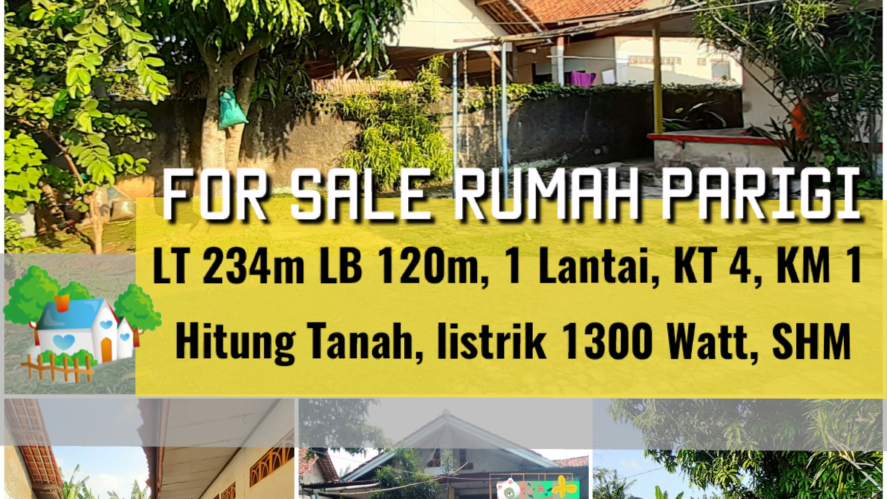 JUAL CEPAT, Rumah Lama Hitung Tanah di Parigi Bintaro, Luas 234m Harga 900 Jt, MURAH!!!