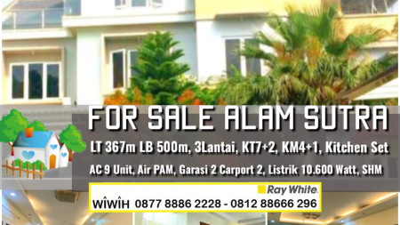 Rumah Mewah di Cluster Palmyra Alam Sutera Luas Tanah 367m Harga 6.9M nego sampai DEAL