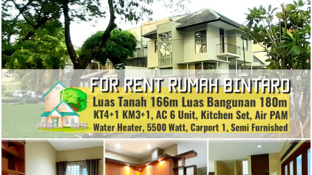 Rumah Cantiq Minimalis Luas 166m Harga 90Jt/Thn nego di Sektor VI Bintaro Jaya