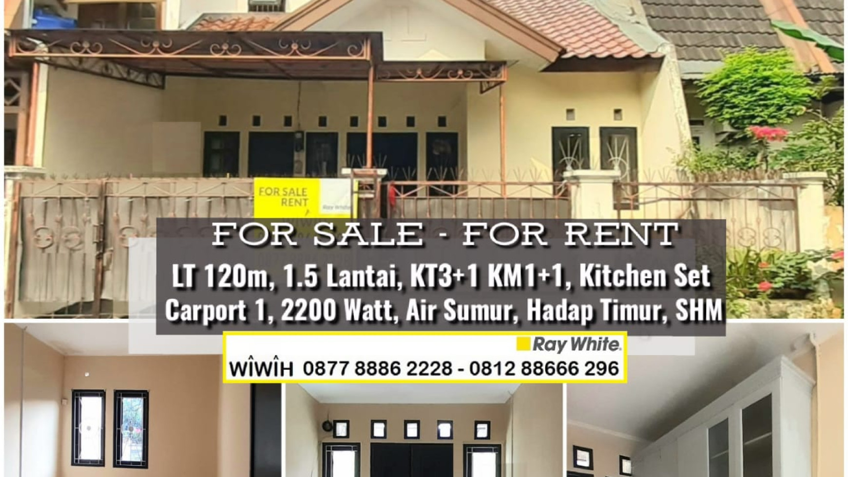 Rumah Siap Huni  Luas 120m Harga 65Jt/Thn nego di Sektor II Bintaro Jaya, Jakarta Selatan