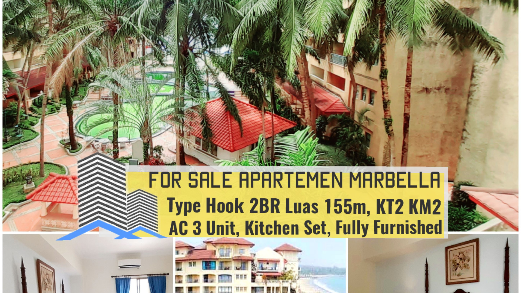 Apartemen Marbella 2BR Hook Luas 155m View Laut Harga 700 Jt Nego, MURAH!!!