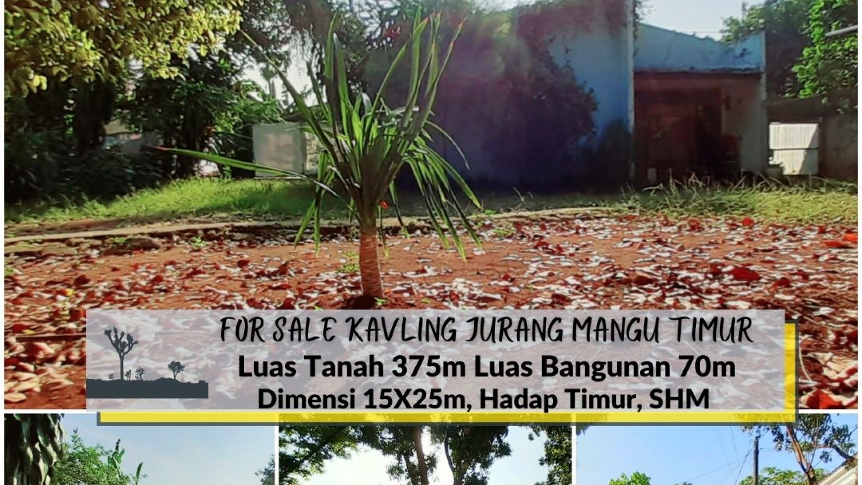 Kavling MURAH  di Jurang Mangu Timur dekat Kawasan Bintaro, Luas 375m Harga 5,4Jt/m Nego