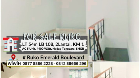 Ruko Emerald Boulevard, Bintaro Jaya Luas 54m, 2Lt, Harga 2M Nego