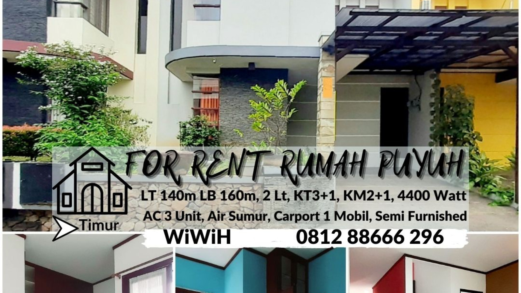 Rumah Minimalis  di  Sektor V, Bintaro Luas 140m Harga 60Jt/Thn nego, Siap Huni Semi Furnished