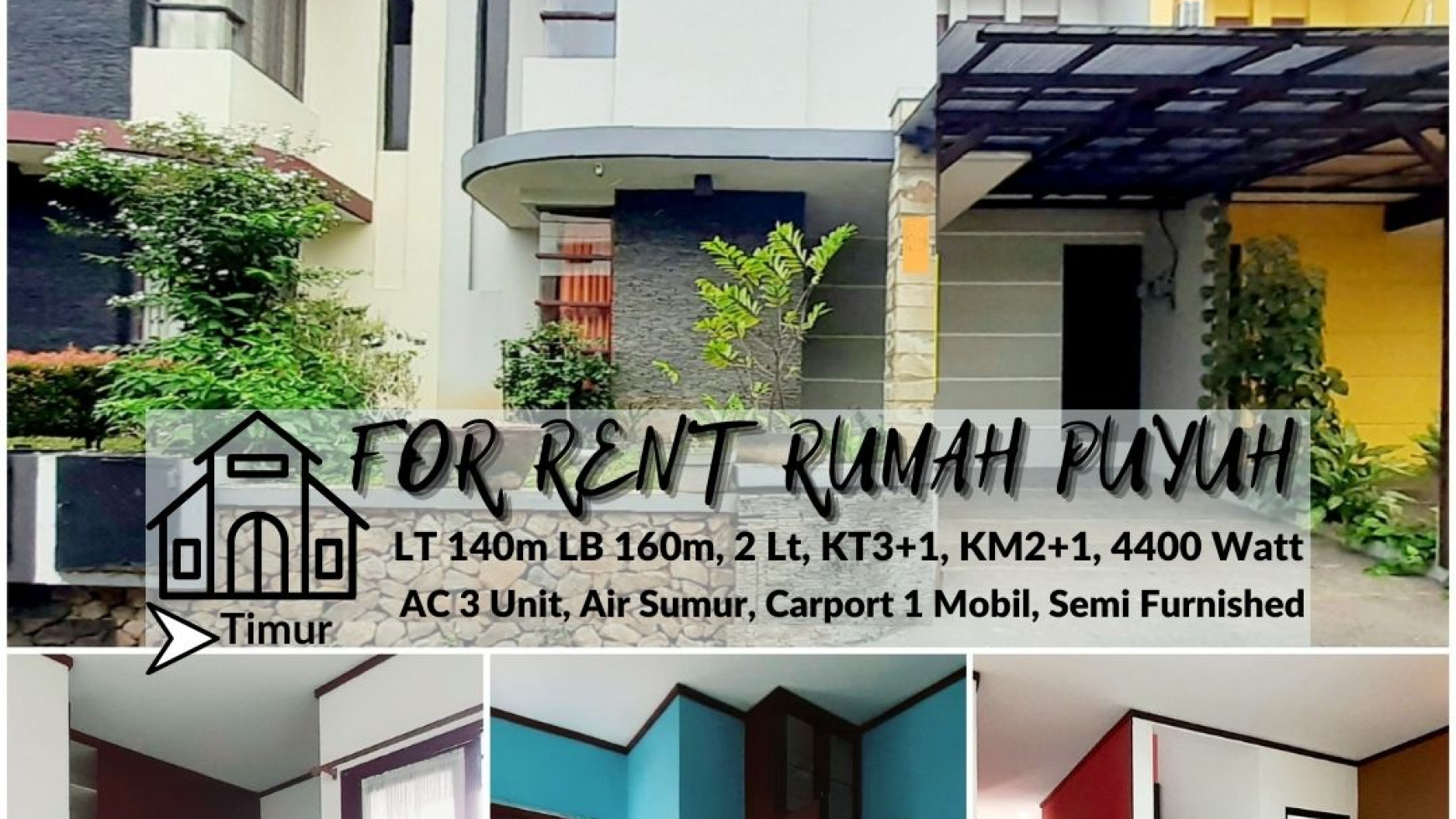 Rumah Minimalis  di  Sektor V, Bintaro Luas 140m Harga 60Jt/Thn nego, Siap Huni Semi Furnished