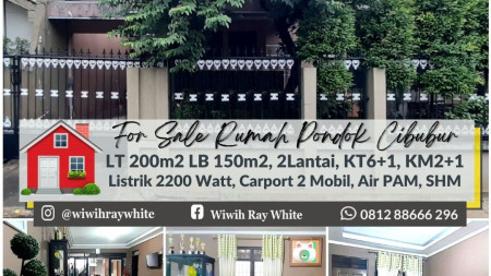 Rumah Klasik di Perumahan Pondok Cibubur Luas 200m Harga 1,6M Nego sampai DEAL